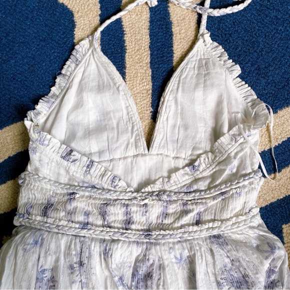 🐚 LOVE SHACK FANCY PURPLE WHITE SILVER BRIAR DRESS IN MISTY SEA! - Picture 11 of 16